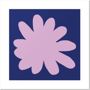 Magenta Abstract Minimal Flower Posters and Art